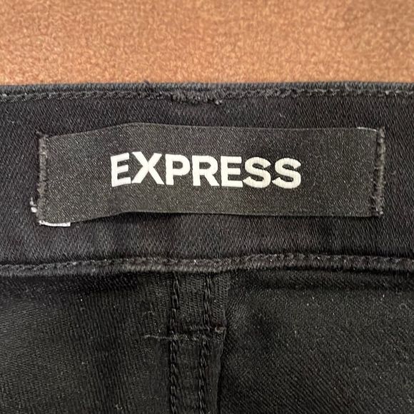 Express Black High Rise Distressed Legging Jeans Size 8 - Picture 5 of 6